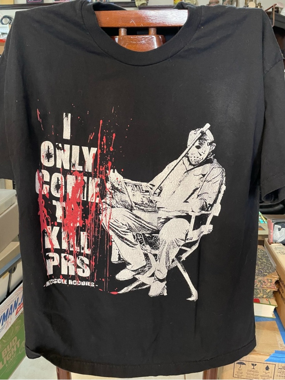 Jason Friday 13th Black Short Sleeve Tee with White & Red Graphic